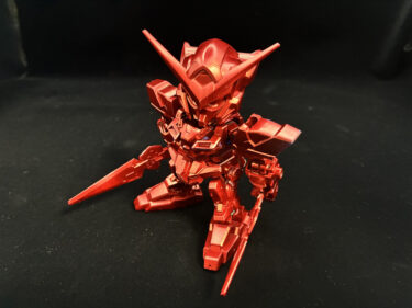 ガンダムマーカーロイヤルレッドを使ってエクシアを塗装したよ！メッキ色のトランザムご覧あれ！！！